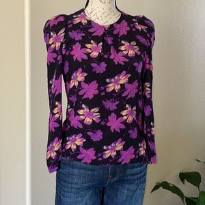 Maje Floral Puff Shoulder Blouse